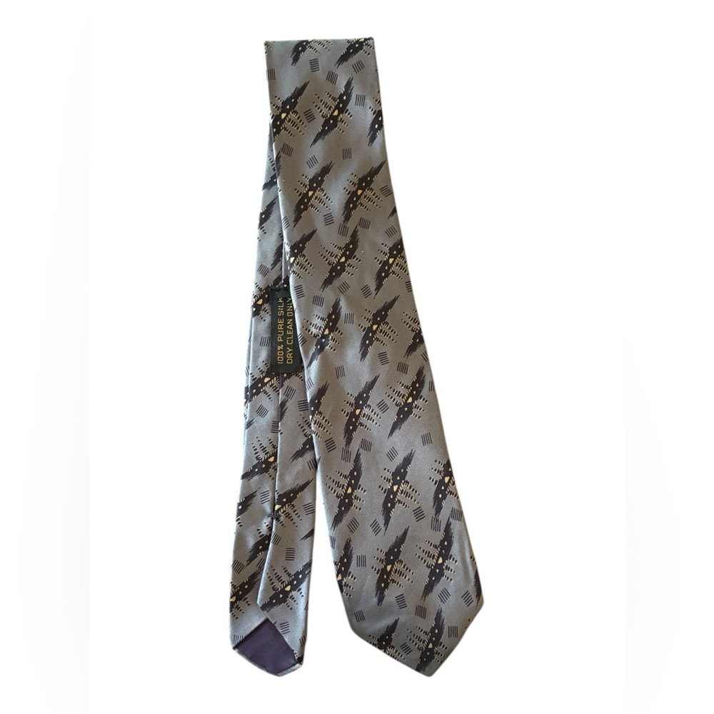 Vintage Giorgio Armani Handmade Silk Tie | Abstract Geometric Print | EUC